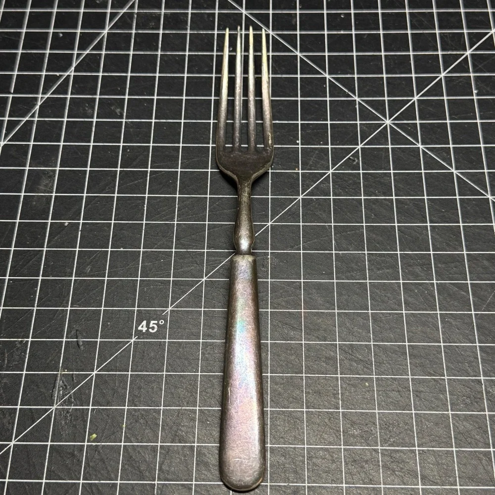 Antique 1847 Rogers Bros Silver Plate Dinner Fork Heavy Patina 7.5